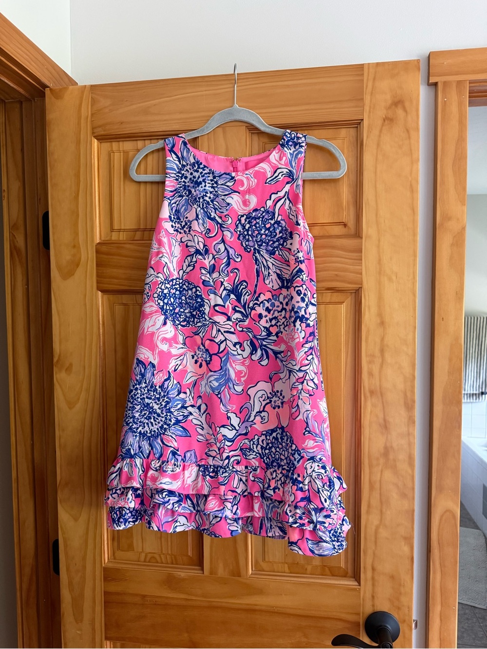 Lilly Pulitzer Pink Floral Ruffle Hem Dress